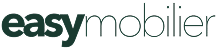 Logo Easymobilier en lettres vert foncé.