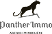 Logo Panther'Immo : panthère noire sur branche et texte Agence Immobilière.